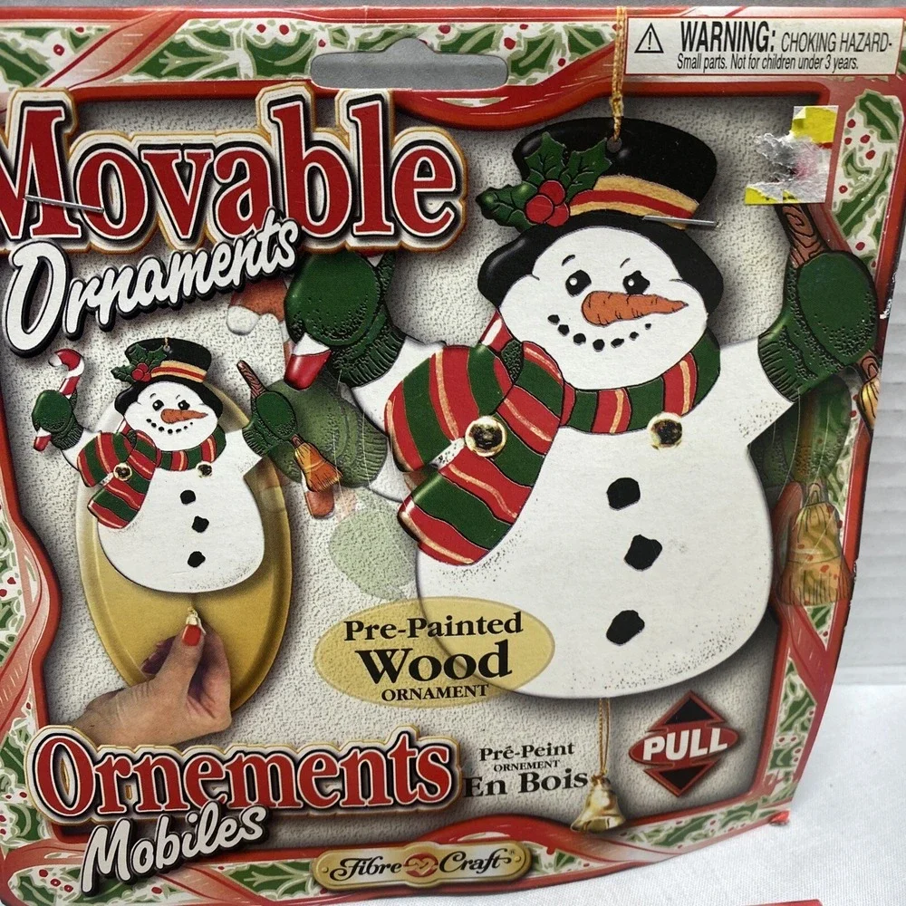 Vintage 1999 Fibre Craft Christmas Movable Ornament Kits Lot of 4 NEW Santa